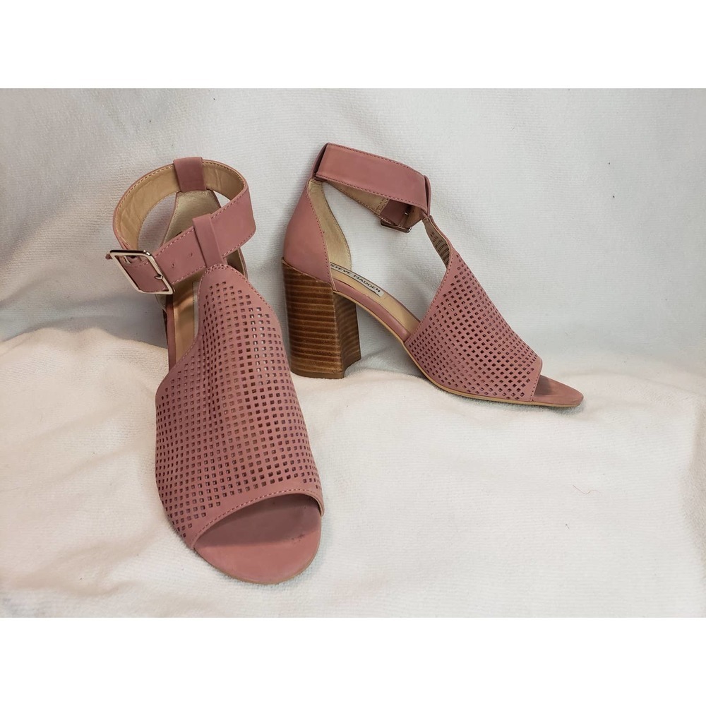 Steve Madden Euc Pink/Blush 7 1/2 Block Heel Open… - image 1